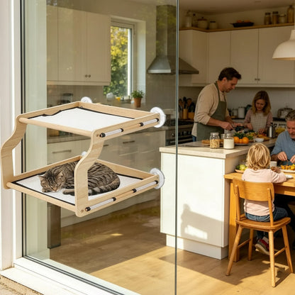 Heavy-Duty Cat Window Perch – Breathable Suction Cup Hammock Seat for Small, Medium and Large Cats to Lounge and Watch Outdoors