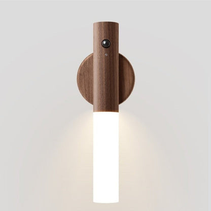 Rechargeable Wooden Motion Sensor Wall Light – Wireless USB LED Night Lamp for Hallways, Bedrooms, Stairs and Convenient Hands-Free Illumination