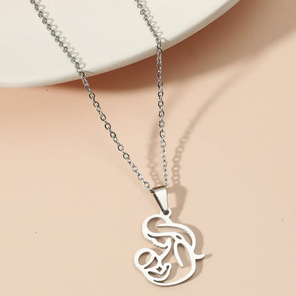Stainless Steel Family Mom Daughter Pendant Necklace – Mother’s Day Jewelry Gift for Women, Symbolic Love Necklace for Moms Daughters Pregnancy Keepsake