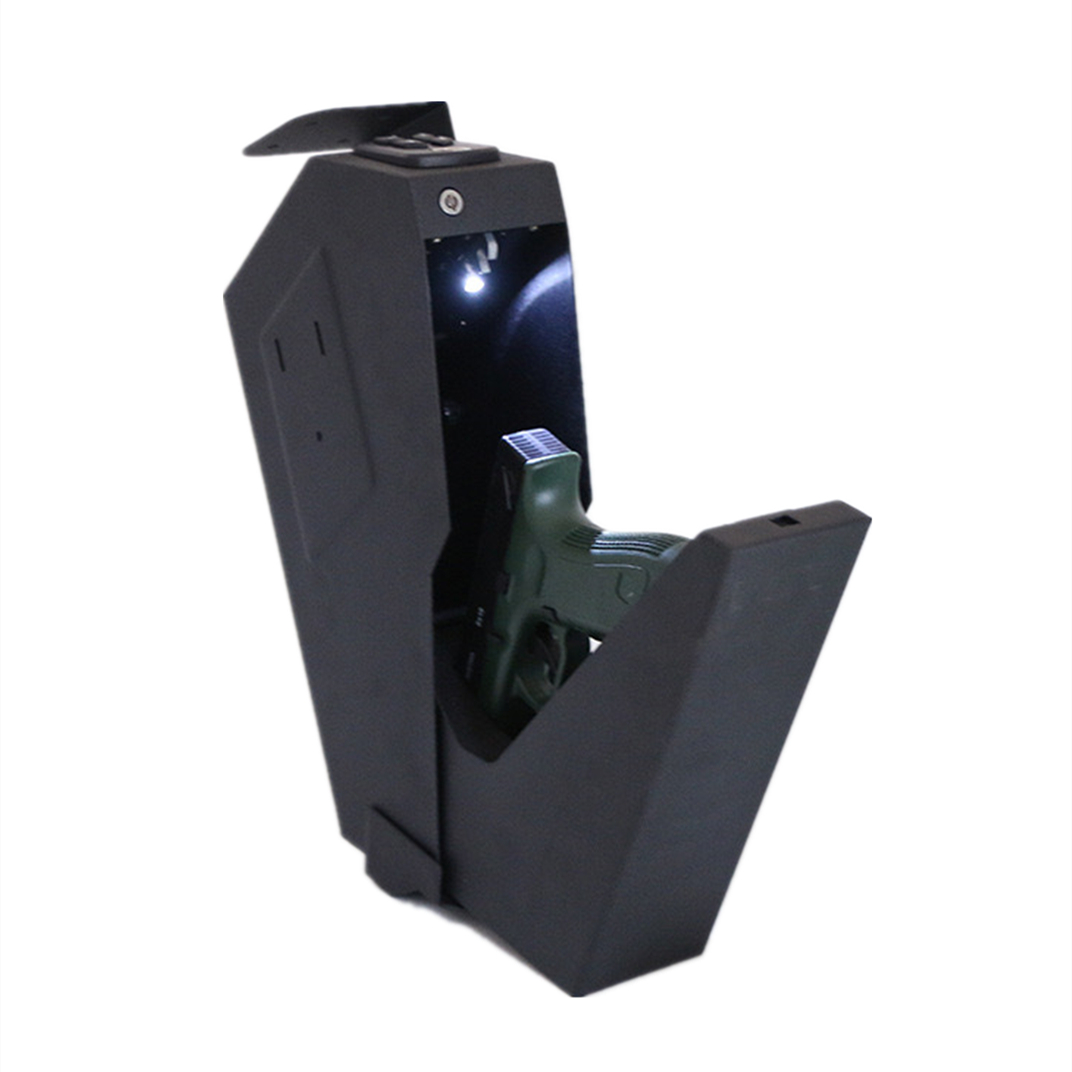 Fingerprint Gun Safe Box – 3-in-1 Anti-Theft Pistol Lock Box with Password, Key Access & Portable Security Protection
