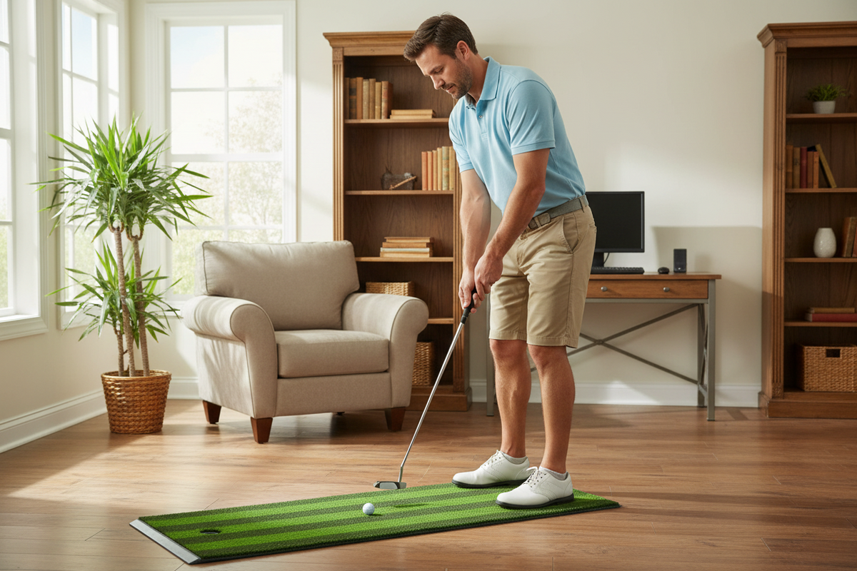 Golf Simulator Turf Mat – 1040x350MM Striated Swing Practice Surface for Indoor Training, Simulator Setups and Consistent Club Contact Feedback