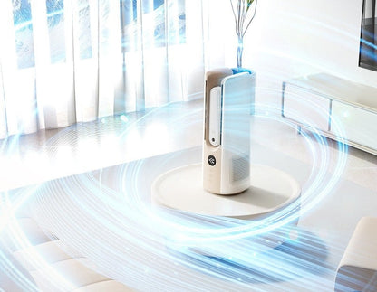 Mini Bladeless Desktop Fan - Air Cooler with Spray Humidifier and Circulating Cool Air for Office or Personal Use
