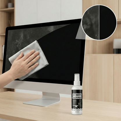 Screen Cleaner Kit – Streak-Free Spray and Polishing Cloth for MacBook, iPad, iPhone, Laptop, Monitor and TV Display Care