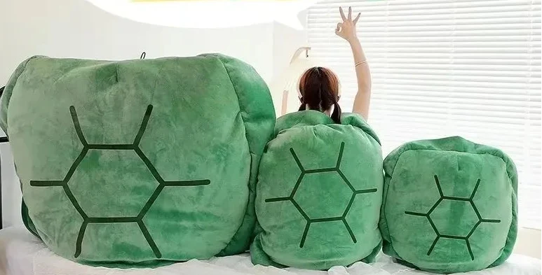 Turtle Shell Plush Pillow – Wearable Tortoise Back Cushion for Kids, Naps, Dress Up, Bedroom Decor and Cozy Relaxation