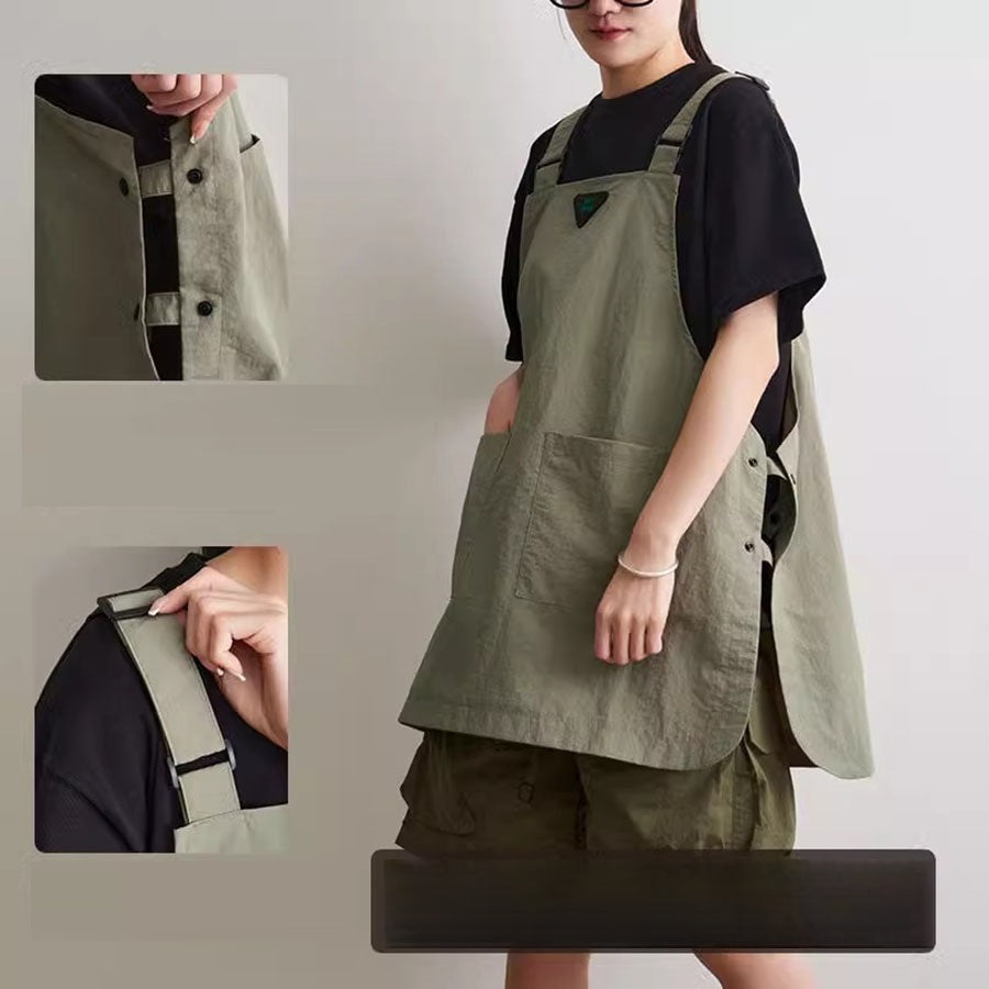 Japanese Waterproof Barber & Café Apron – Durable Unisex Outdoor Workwear for Baristas, Catering, Kitchen Cooking & Professional Grooming