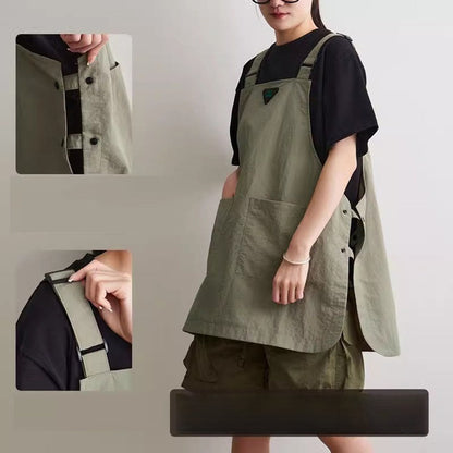 Japanese Waterproof Barber & Café Apron – Durable Unisex Outdoor Workwear for Baristas, Catering, Kitchen Cooking & Professional Grooming