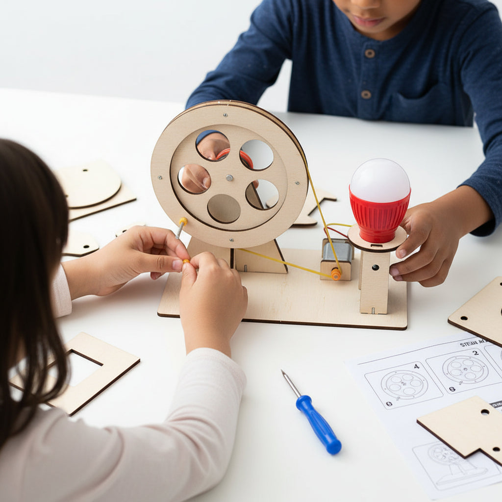 DIY Hand-Crank Generator Kit – Educational Science Experiment Model for Kids, Ideal STEM Toy for School Projects & Creative Learning