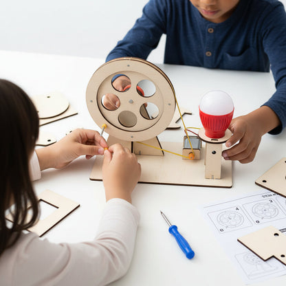 DIY Hand-Crank Generator Kit – Educational Science Experiment Model for Kids, Ideal STEM Toy for School Projects & Creative Learning