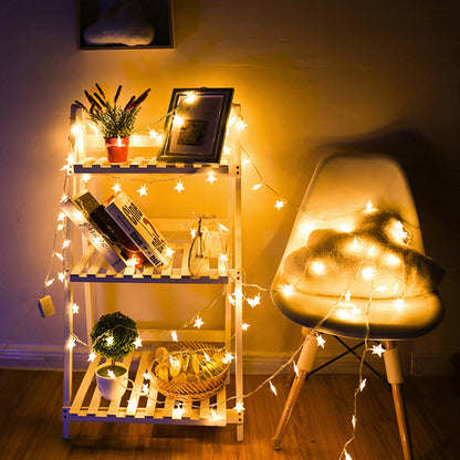 Outdoor Waterproof Garland LED Star Fairy Lights – String Lights for Christmas Trees, Weddings, Parties, Terraces, and Garden Holiday Decorations
