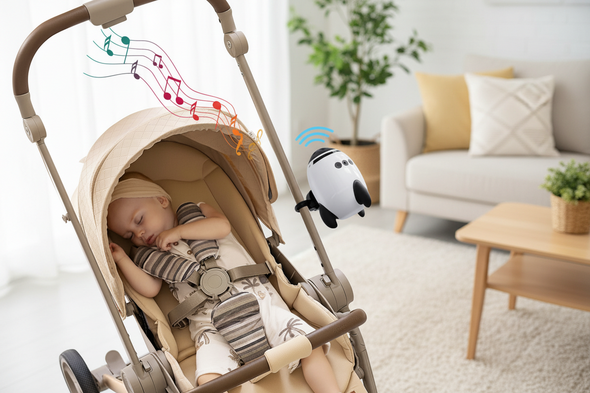 Portable Baby Sound Machine – Bluetooth White Noise Device with Natural Soothing Sounds for Sleep, Travel, Nursery and Infant Calming