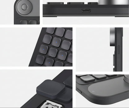 Keydial Mini Wireless Keyboard – Compact Bluetooth Keyboard with Multifunction Dial for Desktop, Tablet, Laptop and Creative Workspaces