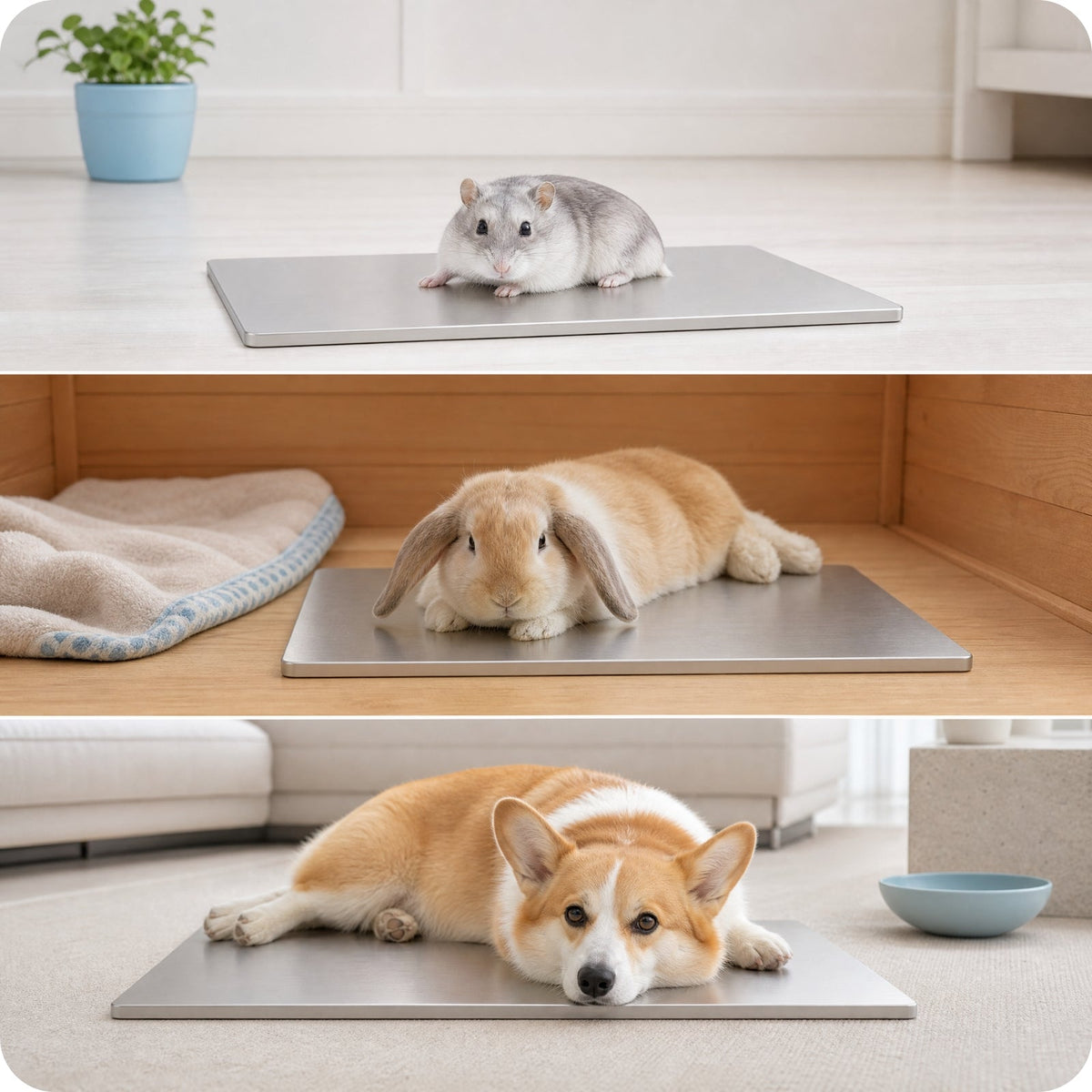 Stainless Steel Pet Cooling Pad – Summer Heat-Dissipation Plate for Dogs and Cats with Durable, Easy-Clean Cooling Surface
