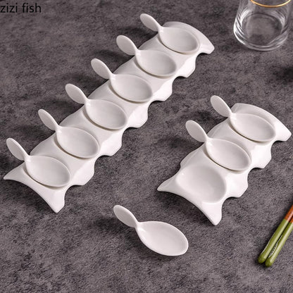 Ceramic Sushi Serving Plate – Elegant Caviar, Sashimi and Dim Sum Dish for Desserts, Snacks, Fruit, Seasonings and Stylish Dining
