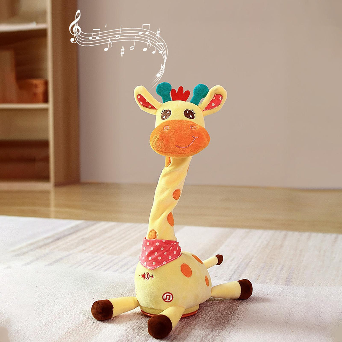 Dancing Talking Giraffe Plush Toy - Rechargeable Musical Educational Doll with Lights for Babies, Toddlers and Gift Giving