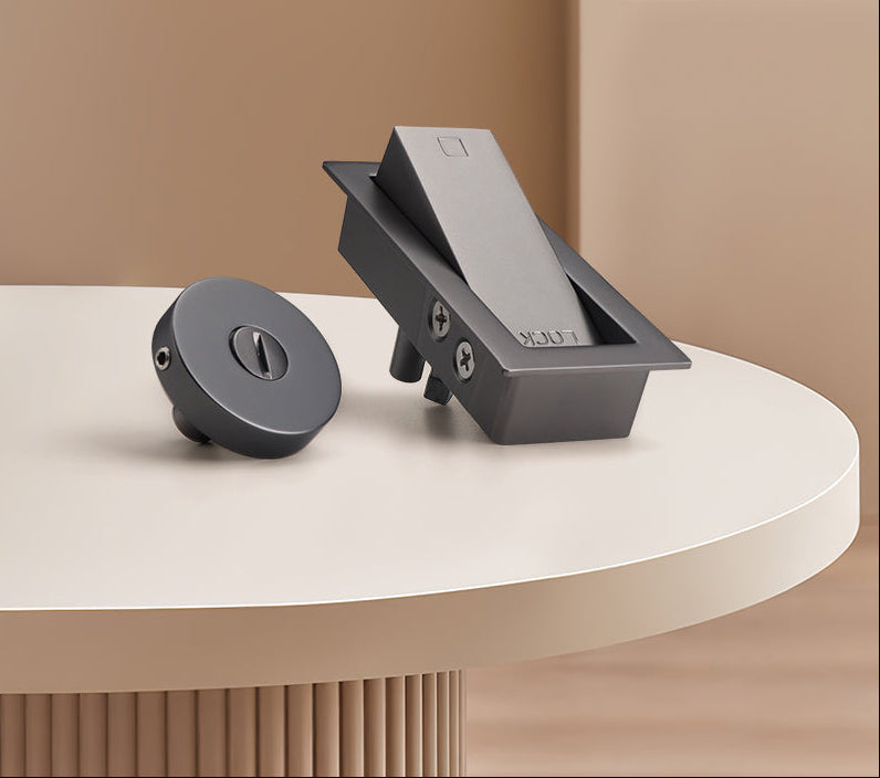 Invisible Push-Out Door Lock – Embedded Hardware Latch for Bathrooms, Barn Doors, Sliding Doors, Hidden Rooms and Minimalist Interior Security