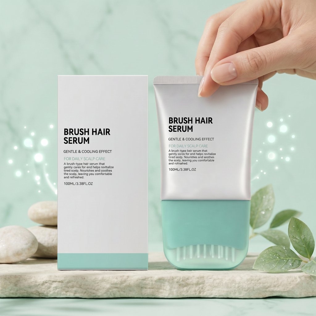 PDRN Hair Serum with Built-In Brush – Scalp Massager Formula for Stronger-Looking Roots, Daily Nourishment and Healthy Hair-Care Maintenance