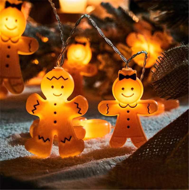Gingerbread Man Christmas String Lights – 1.5M 10-LED Cute Holiday Garland for Trees, Bedrooms, Parties & Festive Home Décor
