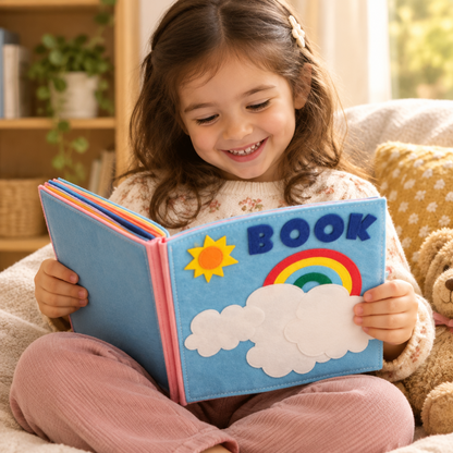 Felt Cloth Activity Book – 3D Soft Educational Baby Toy for Sensory Exploration, Early Learning, Quiet Play and Hands-On Development