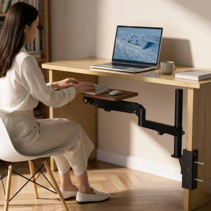 Under-Desk Keyboard Tray – Space-Saving Ergonomic Typing Platform for DIY Workstations, Cleaner Desktops and More Comfortable Office Keyboard Positioning