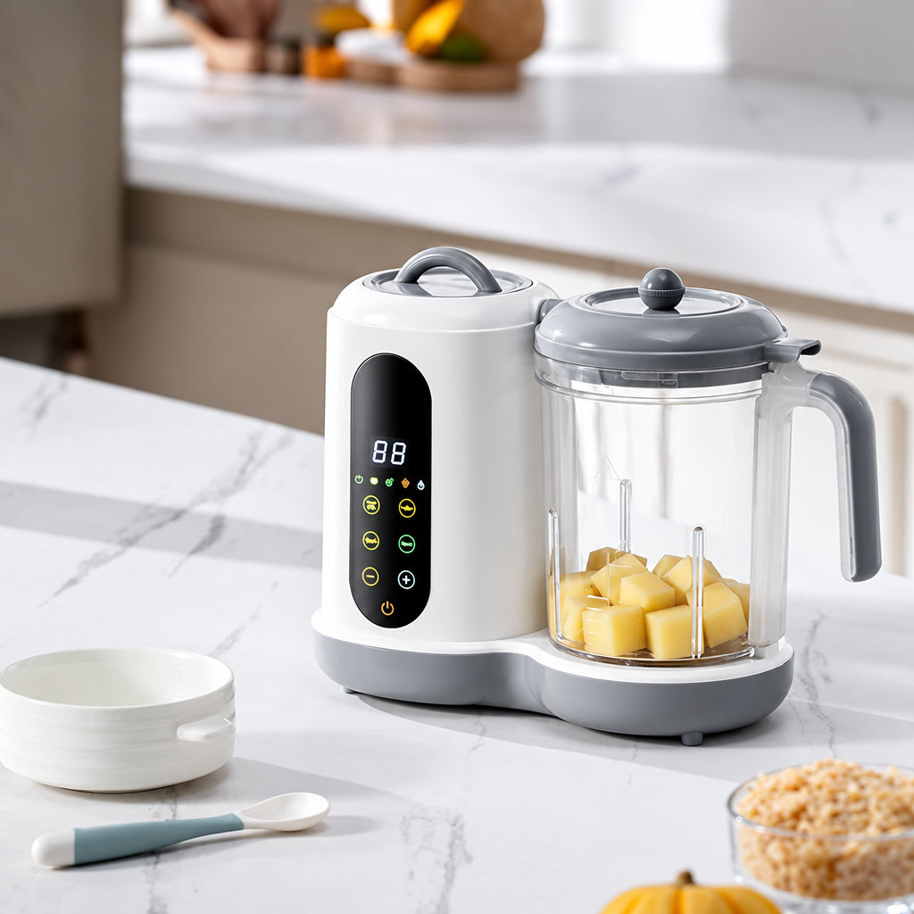 Multifunction Baby Food Maker – Compact Automatic Blender, Steamer and Timer for Easy Homemade Purees, Nutritious Meals and Convenient Infant Feeding