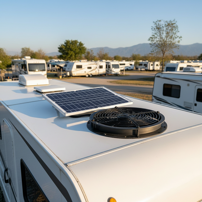 Solar Exhaust Fan Kit – 6-Inch Weatherproof Energy-Saving Ventilation for Greenhouses, RVs, Chicken Coops, Sheds and Dog Houses