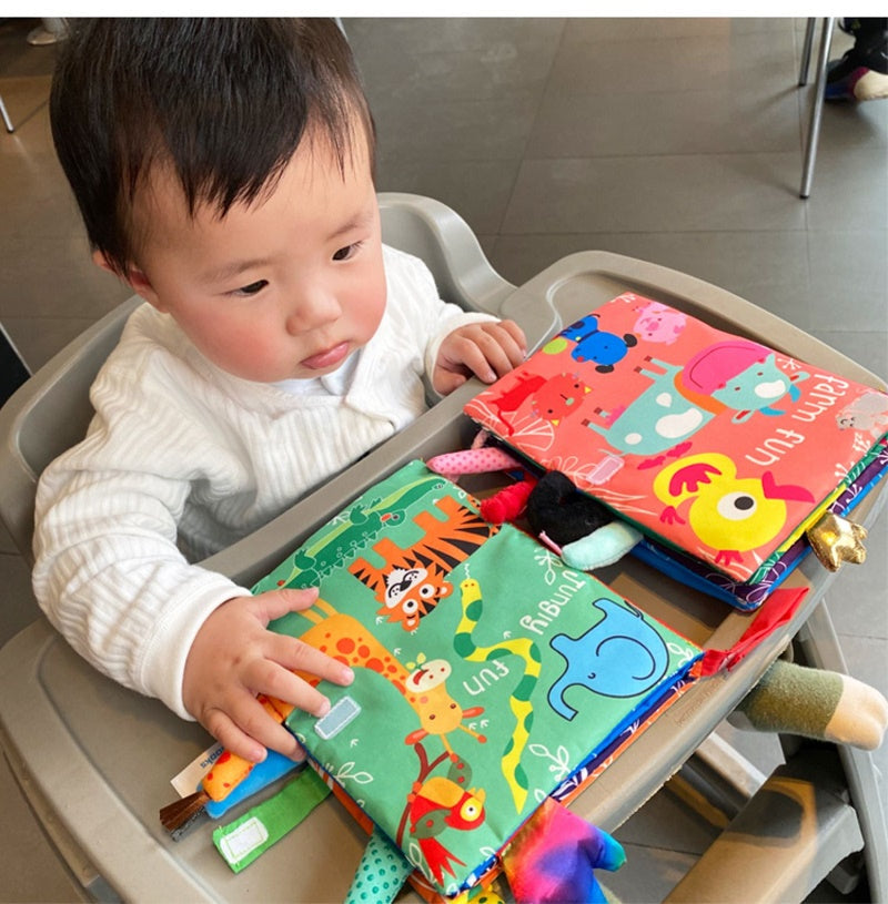 Baby Cloth Book –3D Soft Sensory Learning Toy for Infants with Interactive Pages, Early Development, Quiet Play and Tactile Exploration