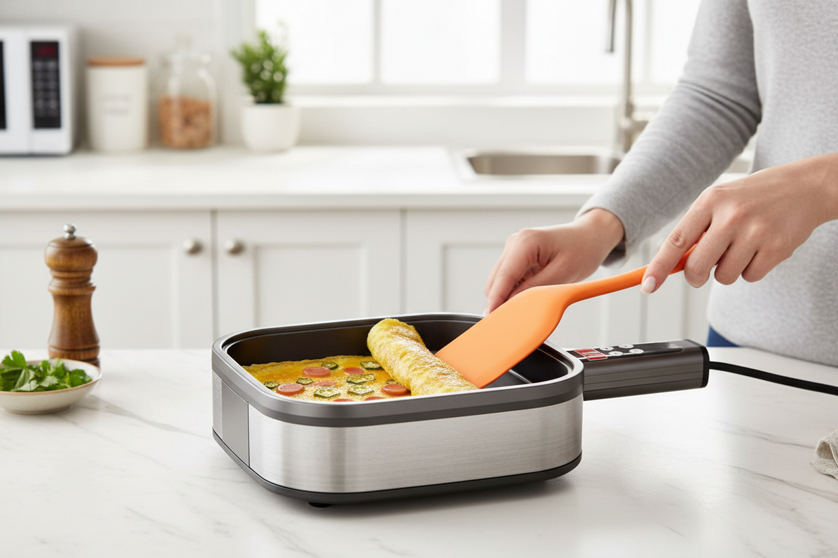 Mini Electric Pancake Maker – 220V Nonstick Breakfast Pan and Multifunction Crepe Cooker for Quick Pancakes, Eggs and Easy Home Meals