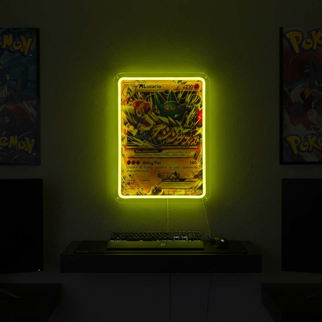 Furious Fists Neon Sign – Anime Acrylic LED Light for Kids Birthdays, Bedrooms, Game Rooms and Fun Collectible Wall Decor