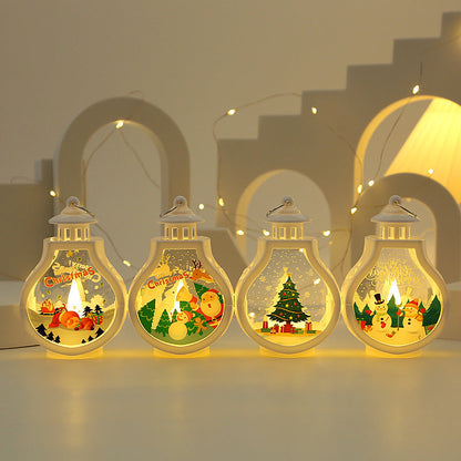 Portable Christmas Candle Wind Lamp – Snowman, Santa & Elk Table Lantern for Holiday Home Décor, Festive Lighting & Gift Giving