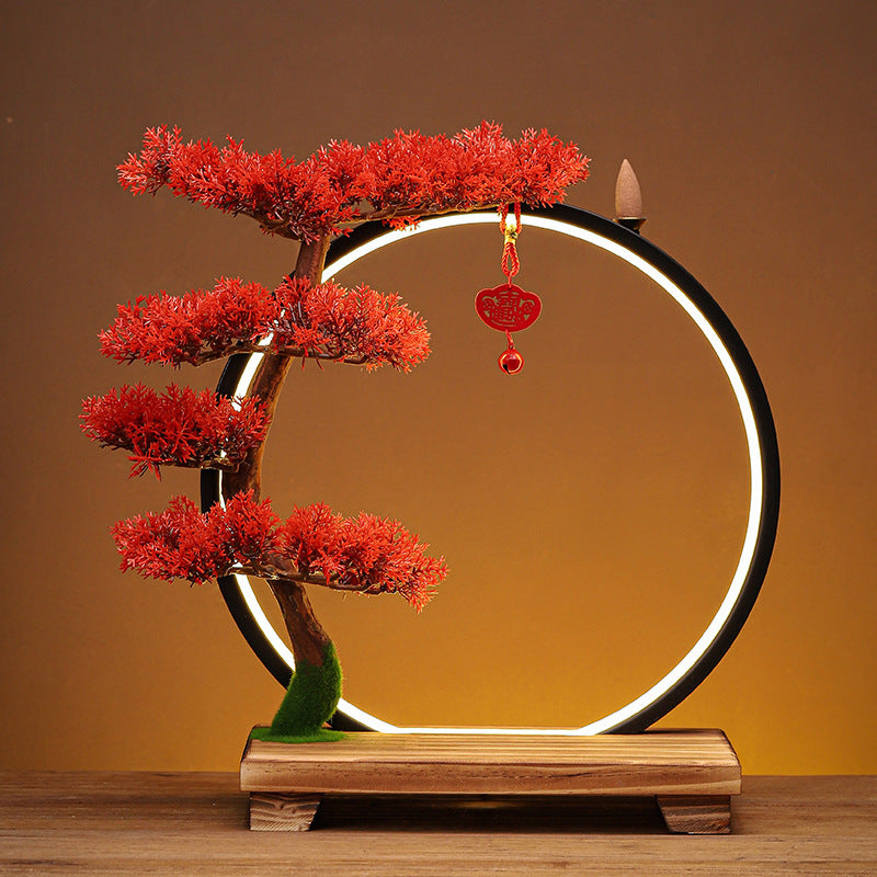 Chinese Zen LED Incense Ornament – Warm Light Ring Lamp with Backflow Display for Relaxing Atmosphere & Unique Home Decor