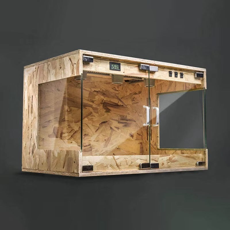 Reptile Terrarium with Rain System – Glass Heated Vivarium and Climbing Enclosure for Chameleons, Lizards, Sugar Gliders and Exotic Pets