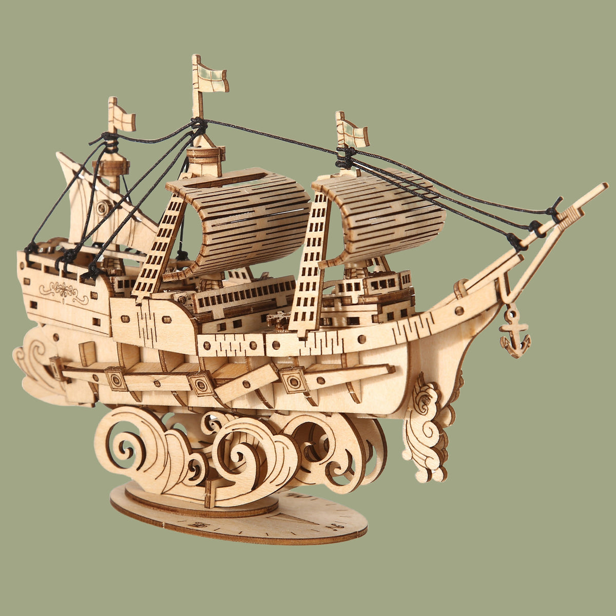 Adult DIY Wooden Boat Puzzle – Handmade 3D Assembly Craft Model Kit for Home Decor and Creative Gifting