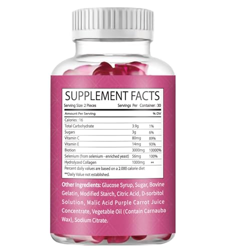 Collagen Biotin Gummy Bears – Chewable Daily Beauty Supplement with Collagen and Biotin in a Convenient, Delicious Gummy Format