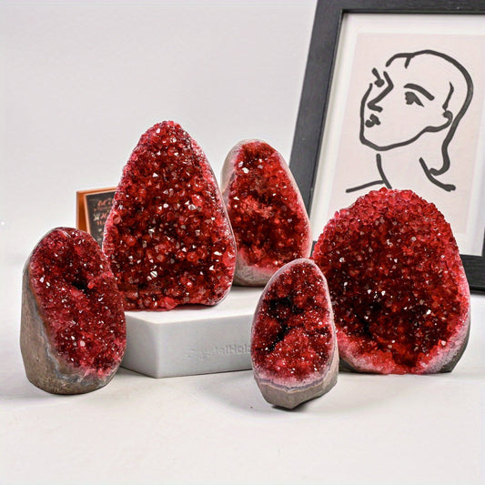 Amethyst Geode Cluster Decor - Natural Crystal Stone for Home Office Decoration, Unique Gift for Spiritual Healing Display