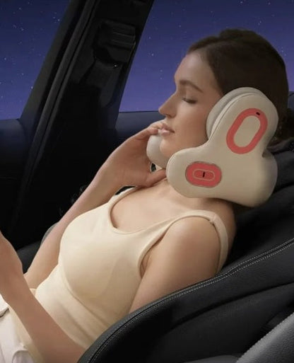 Music Wireless Bluetooth U-Shape Massage Pillow – Vibration Headrest with Noise Reduction for Home, Office, Car & Travel Comfort Support