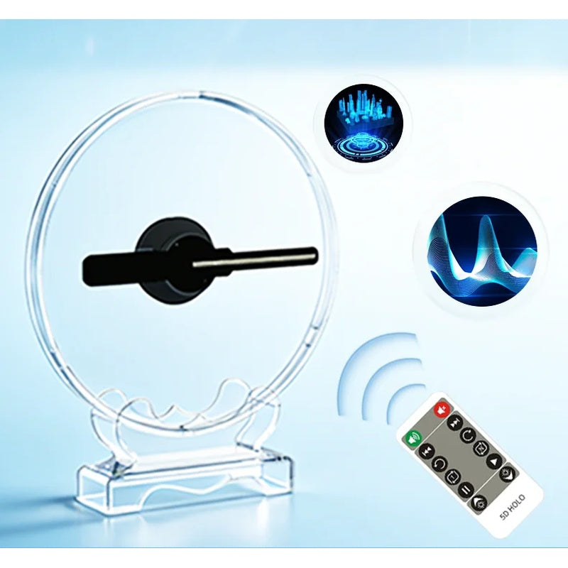 Mini 3D Holographic Advertising Fan – 20CM LED Hologram Display with App and Remote Control for Small Businesses and Home Decor