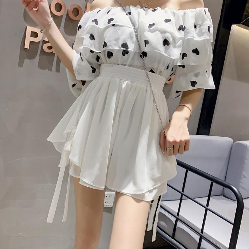 Korean Wide-Leg Chiffon Shorts – Women’s Elastic-Waist Baggy Summer Pants with Elegant Aesthetic Styling, Casual Comfort and Relaxed Everyday Fit