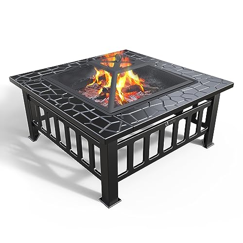 Complete Outdoor BBQ Grill Set – Courtyard Barbecue Grill, Heating Table and Cooking Rack for Family Gatherings, Parties and Backyard Entertaining