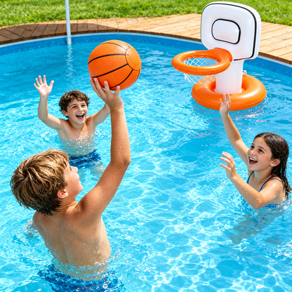 Inflatable Pool Basketball Hoop – PVC Water Game Set for Kids, Parent-Child Play, Summer Pool Parties and Creative Outdoor Fun