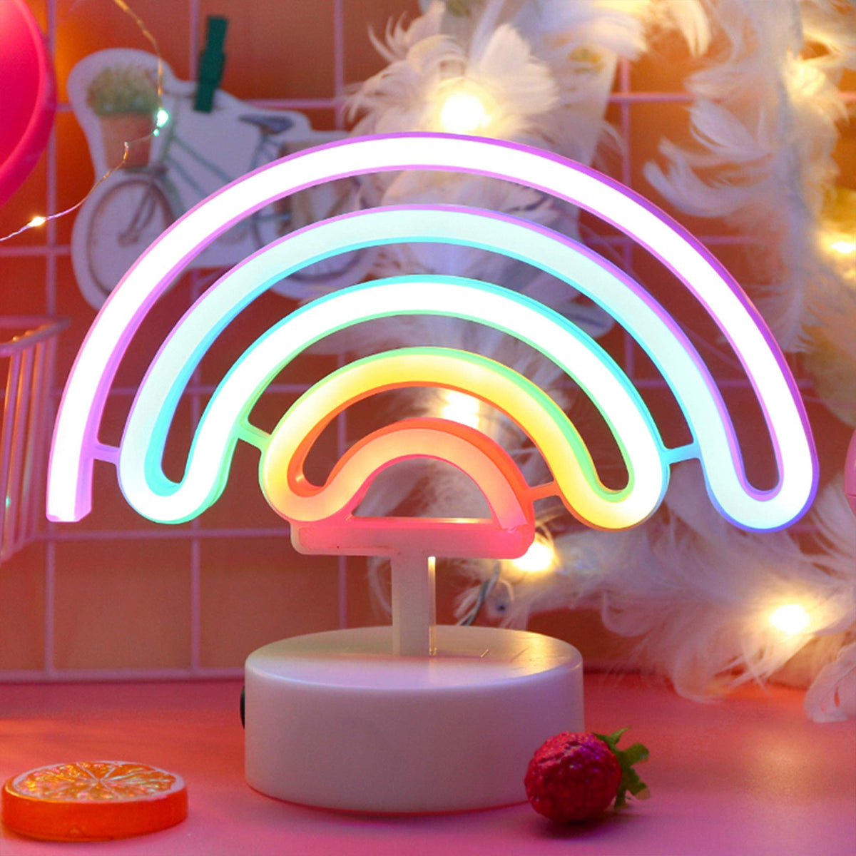 Desktop Neon Light Sign-USB Battery Powered Decorative LED Lamp for Weddings Parties and Romantic Room Decor