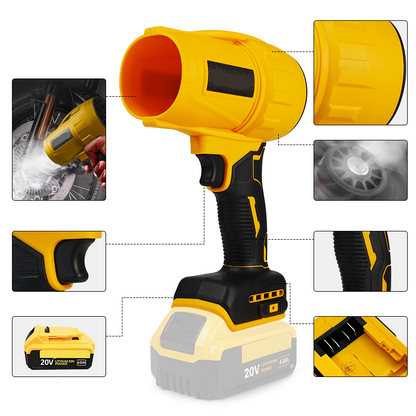 Cordless Turbo Jet Air Blower - Brushless Electric Dust Cleaning Tool Compatible with Dewalt 20V Batteries for Workshop Use