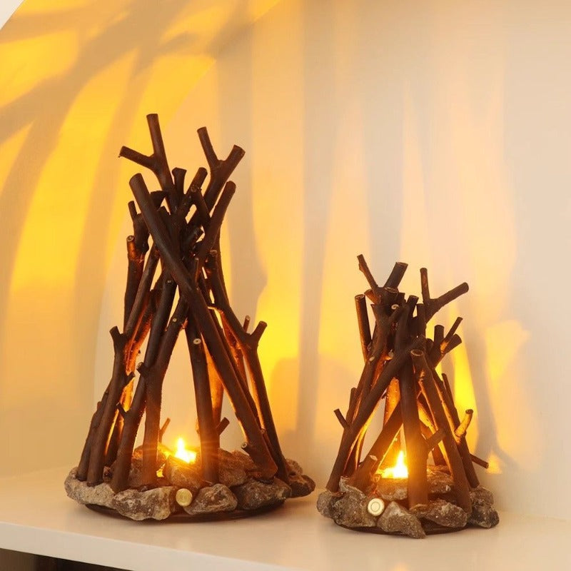 Handmade Stone Branch Night Light – Retro Ecological LED Ambient Lamp for Desktops, Bars and Counters with Artistic Natural Home Decor