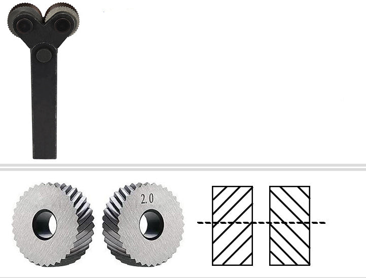 Diagonal Dual-Wheel Linear Knurling Tool – Hardened Steel Lathe Cutter and Knurl Holder for Precision Metal Turning, Machining and Workshop Projects