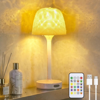 Rechargeable Waterproof Shower Light – Ocean Wave Bathroom Projector with 16 Colors for Relaxing Baths, Showers and Spa-Like Ambient Lighting