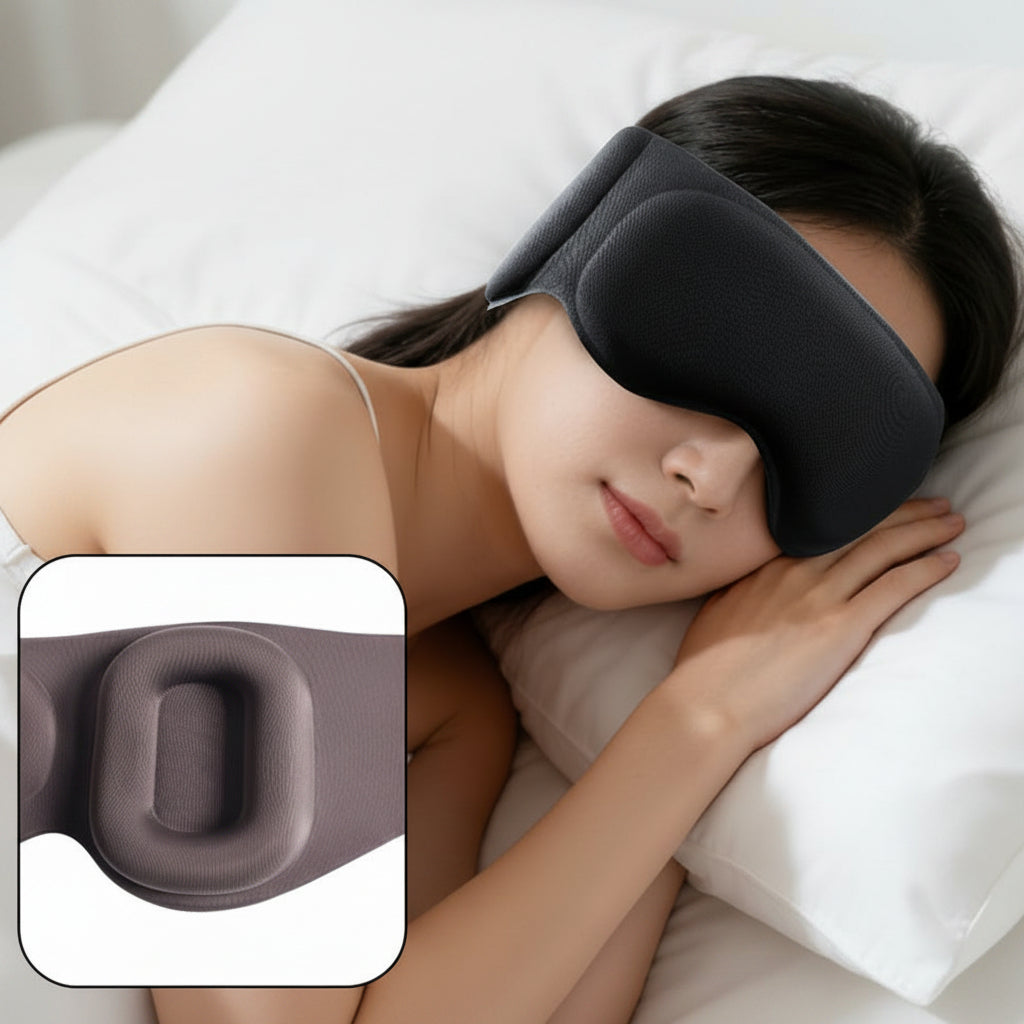 Weighted Blackout Sleep Mask – 3D Gravity Eye Cover with Ear Coverage for Side Sleepers, Travel, Relaxation and Comfortable Nighttime Rest