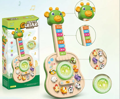 Electronic Giraffe Guitar Toy – Educational Baby Piano with Animal Sounds, Color Recognition, Lights and Melodies for Early Learning