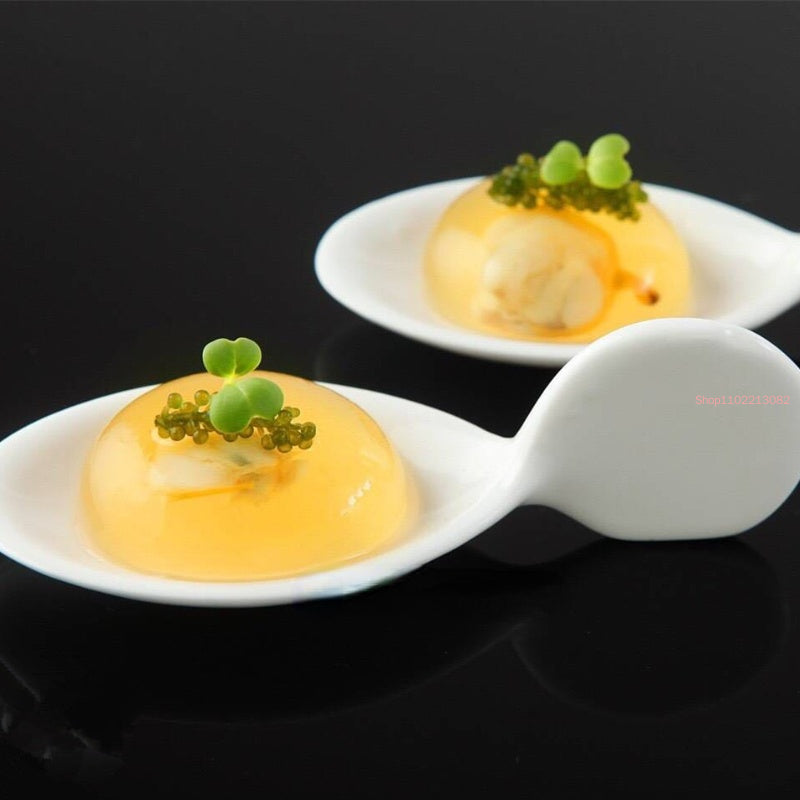 Ceramic Sushi Serving Plate – Elegant Caviar, Sashimi and Dim Sum Dish for Desserts, Snacks, Fruit, Seasonings and Stylish Dining