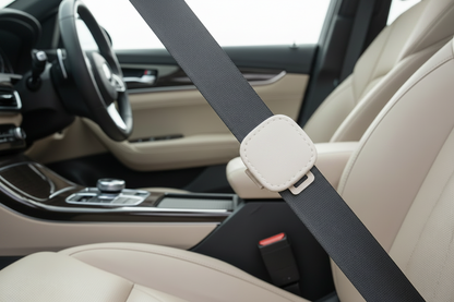 Magnetic Car Seat Belt Holder – PU Leather Safety Belt Limiter Clip Designed to Prevent Sliding, Falling and Uncomfortable Seatbelt Movement