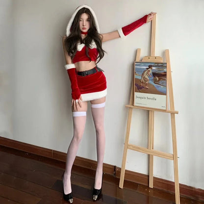 Hot Christmas Cosplay Costume – Seductive Santa Outfit for Women, Holiday Party Clubwear, Photography, and Festive Performance Wear