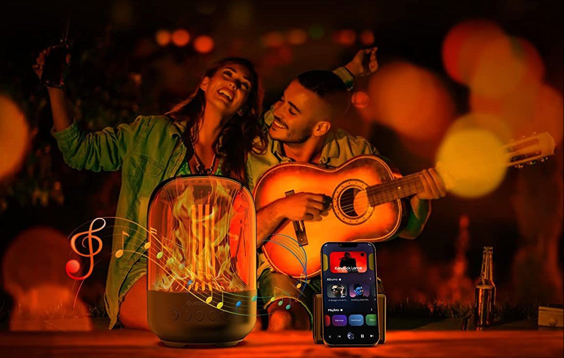 Outdoor Bluetooth Flame Speaker – IPX5 Waterproof LED Torch Speaker with Bluetooth 5.0 for Patios, Gardens, Parties and Atmospheric Gifts